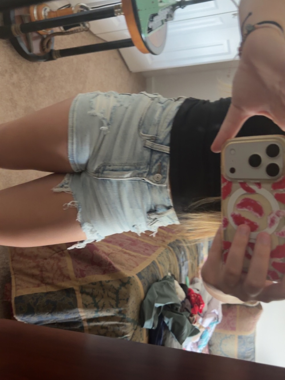 American Age Light Blue Distressed Denim Cutoff Shorts